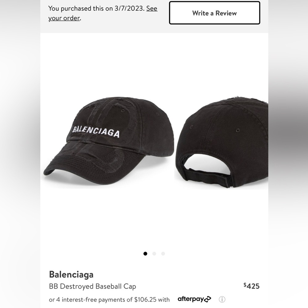 Brand new destroyed Balenciaga hat